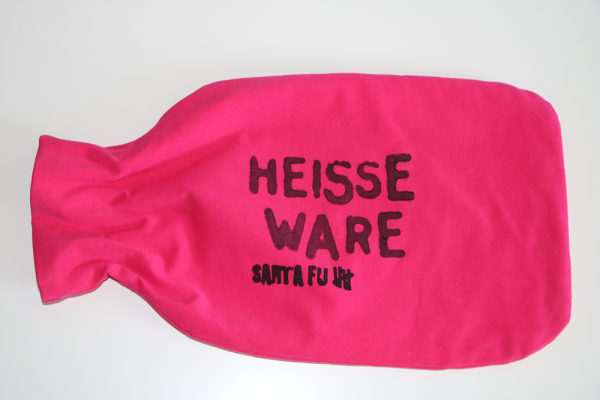 Wärmflasche mit Bezug pink