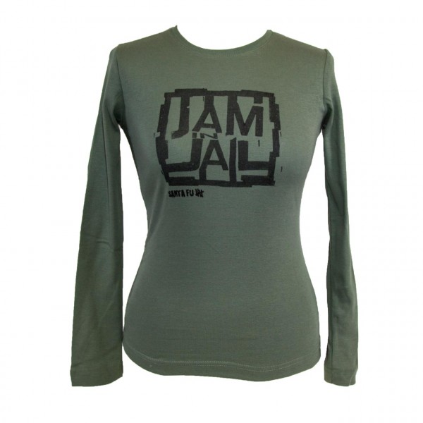 Lady-Shirt oliv, "JAM IN JAIL", langarm
