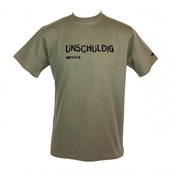 T-Shirt oliv, "Unschuldig"