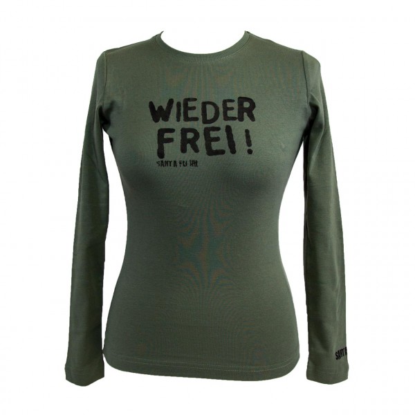 Lady-Shirt oliv, "Wieder frei!", langarm